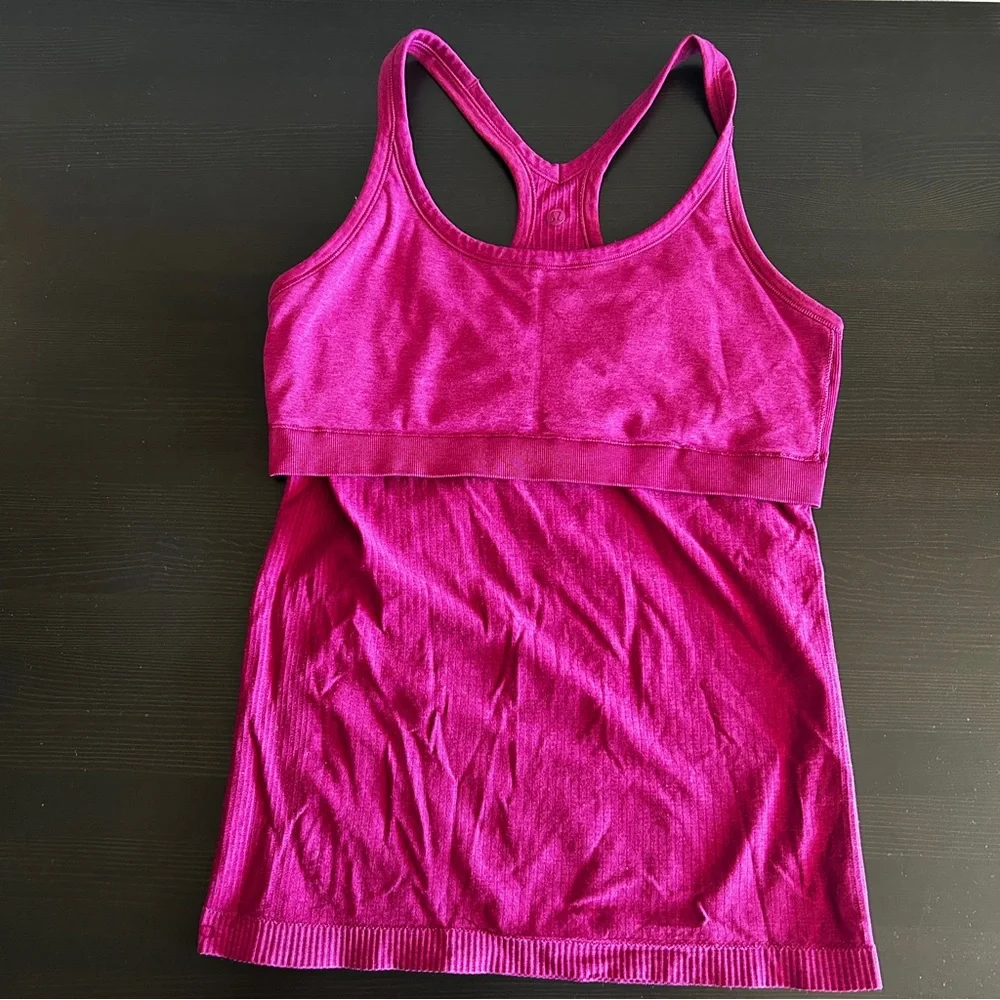 Lululemon Ebb to Street Racerback Tank— Magenta Purple (size 10) - Picture 4 of 5